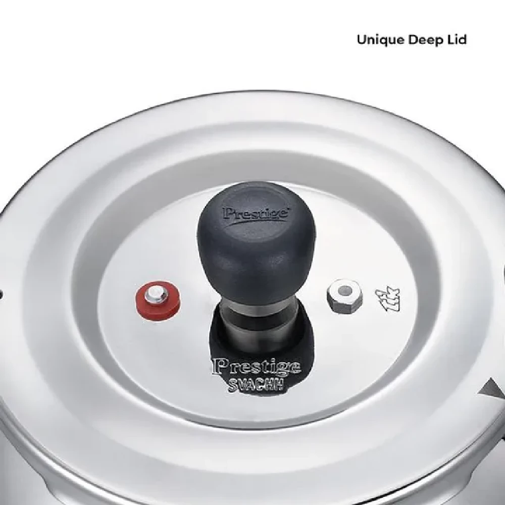 Prestige Deluxe Alpha Svachh Stainless Steel Spillage Control Baby Handi Pressure Cooker - Silver - Image 5