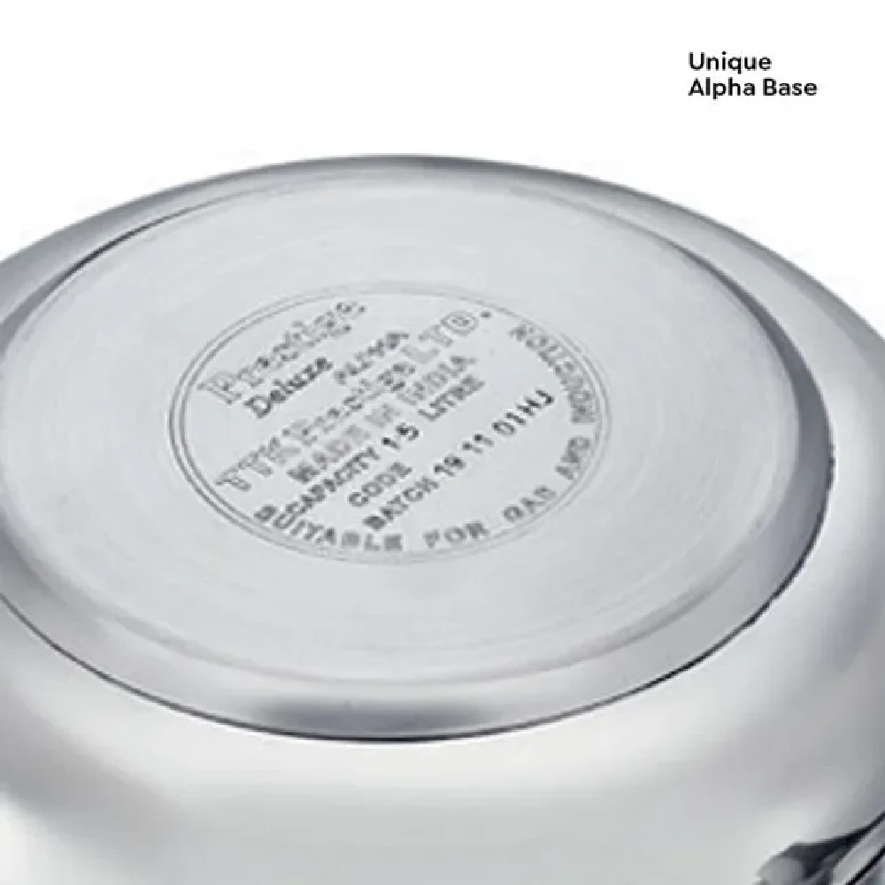 Prestige Deluxe Alpha Svachh Stainless Steel Spillage Control Baby Handi Pressure Cooker - Silver - Image 6