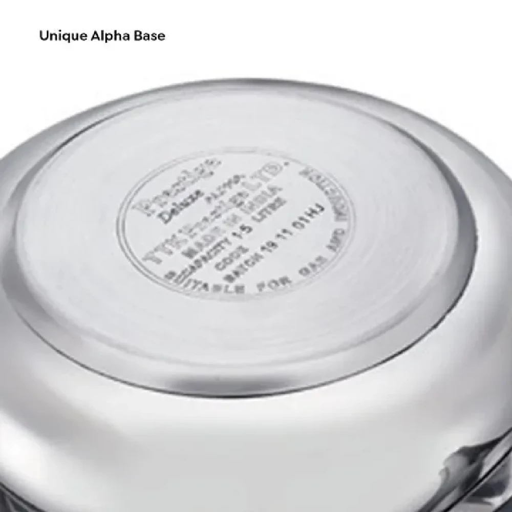 Prestige Deluxe Alpha Svachh Stainless Steel Spillage Control Handi Pressure Cooker - With Glass Lid, Silver - Image 6