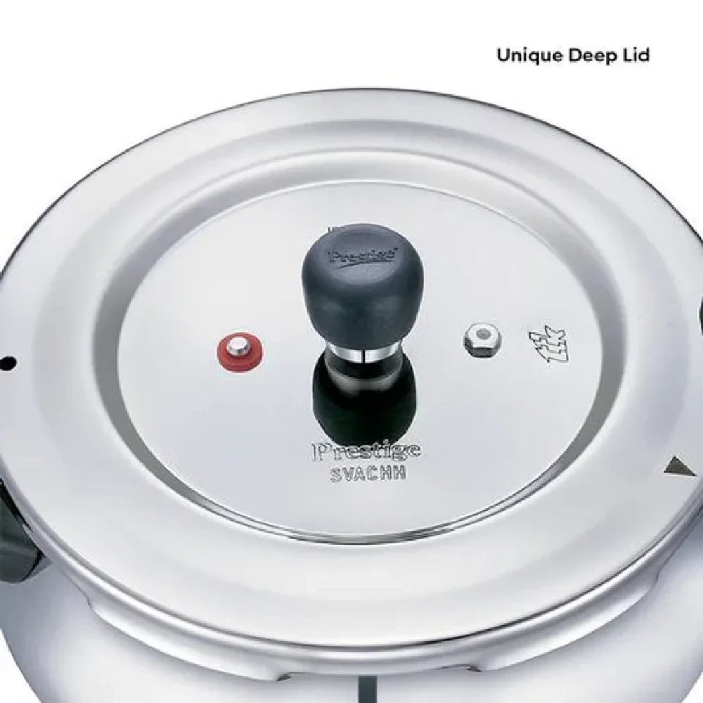 Prestige Deluxe Alpha Svachh Stainless Steel Spillage Control Junior Handi Pressure Cooker - Silver - Image 5