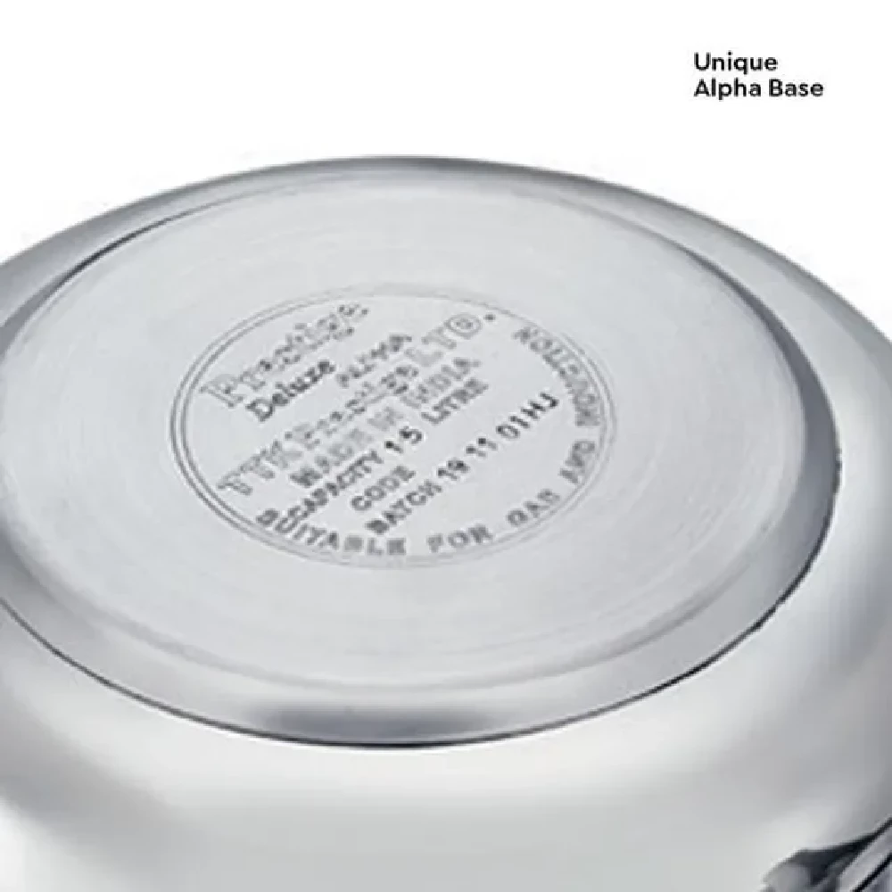 Prestige Deluxe Alpha Svachh Stainless Steel Spillage Control Junior Handi Pressure Cooker - Silver - Image 6