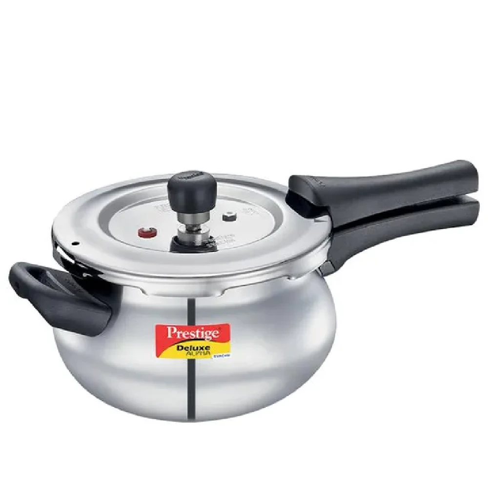 Prestige Deluxe Alpha Svachh Stainless Steel Spillage Control Mini Handi Pressure Cooker - Silver Prestige Deluxe Alpha Svachh Stainless Steel Spillage Control Mini Handi Pressure Cooker - Silver--3 l
