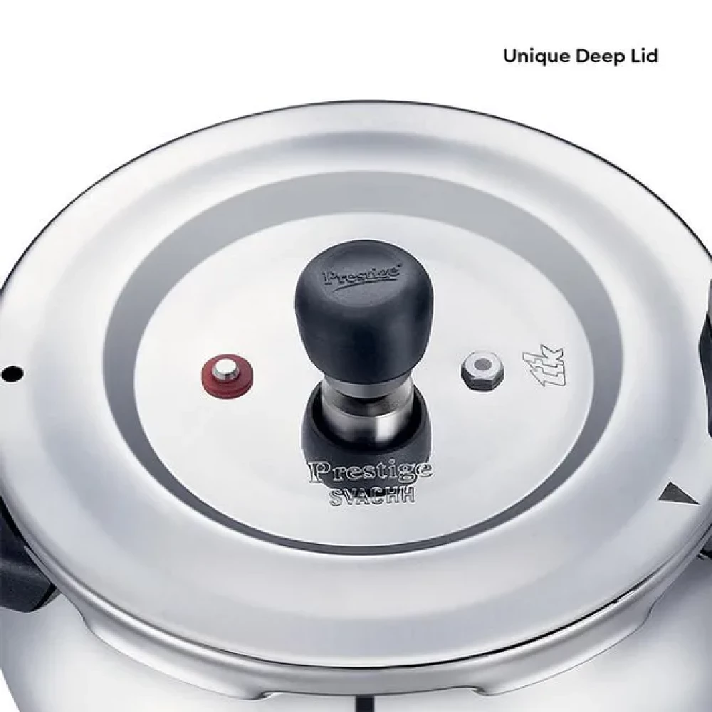 Prestige Deluxe Alpha Svachh Stainless Steel Spillage Control Mini Handi Pressure Cooker - Silver - Image 5