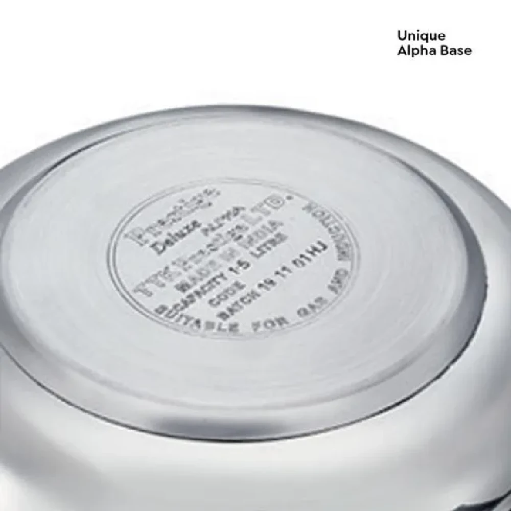 Prestige Deluxe Alpha Svachh Stainless Steel Spillage Control Mini Handi Pressure Cooker - Silver - Image 6
