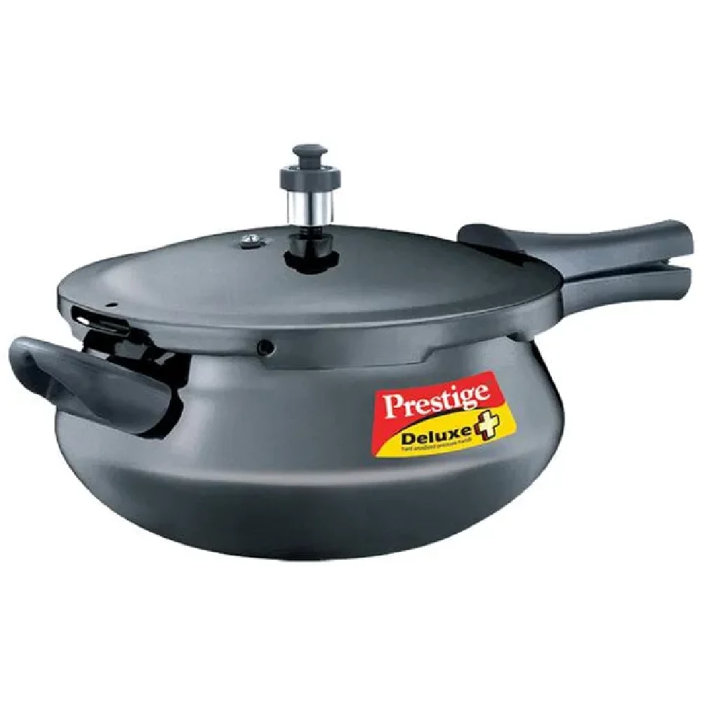 Prestige Deluxe Plus Hard Anodised Outer Lid Handi Pressure Cooker - Induction Base, Black, 20357 - Image 2