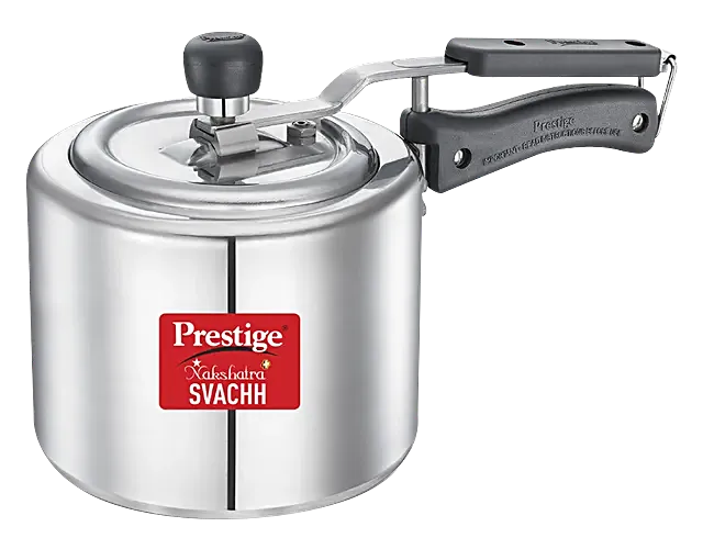 Prestige Nakshatra Plus Svachh Aluminium Spillage Control Pressure Cooker - Silver