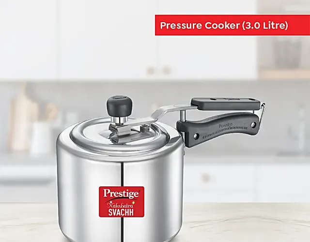 Prestige Nakshatra Plus Svachh Aluminium Spillage Control Pressure Cooker - Silver - Image 3
