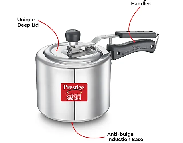 Prestige Nakshatra Plus Svachh Aluminium Spillage Control Pressure Cooker - Silver - Image 4
