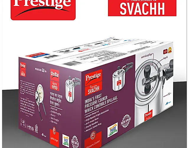 Prestige Nakshatra Svachh Aluminium Spillage Control Pressure Cooker - Silver - Image 5