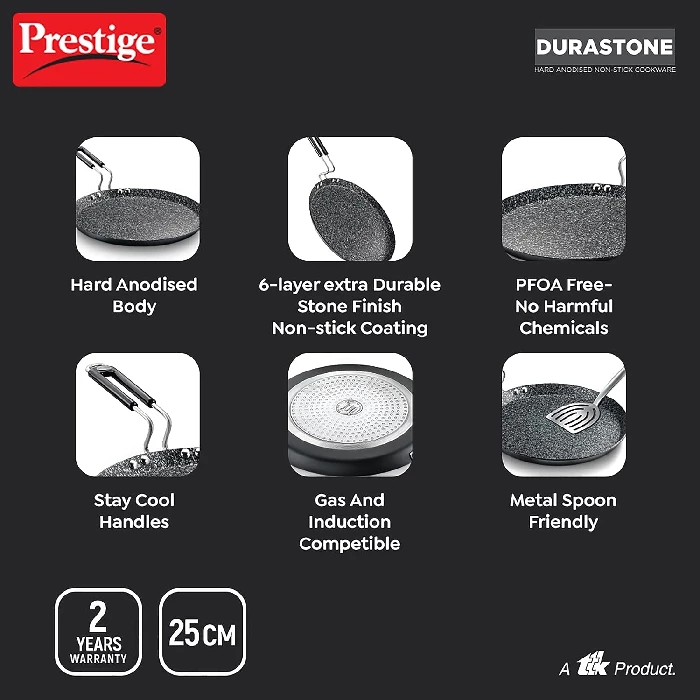 Prestige Omega Select Plus 30 cm Dupont Teflon Non-Stick Square tawa(Aluminium) - Image 2