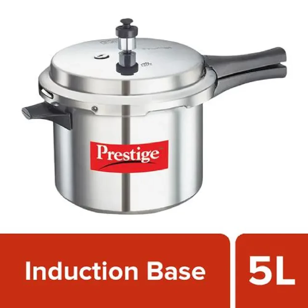 Prestige Popular Plus Aluminium Outer Lid Pressure Cooker - Induction Base, 10013 Prestige Popular Plus Aluminium Outer Lid Pressure Cooker - Induction Base, 10013--5 L