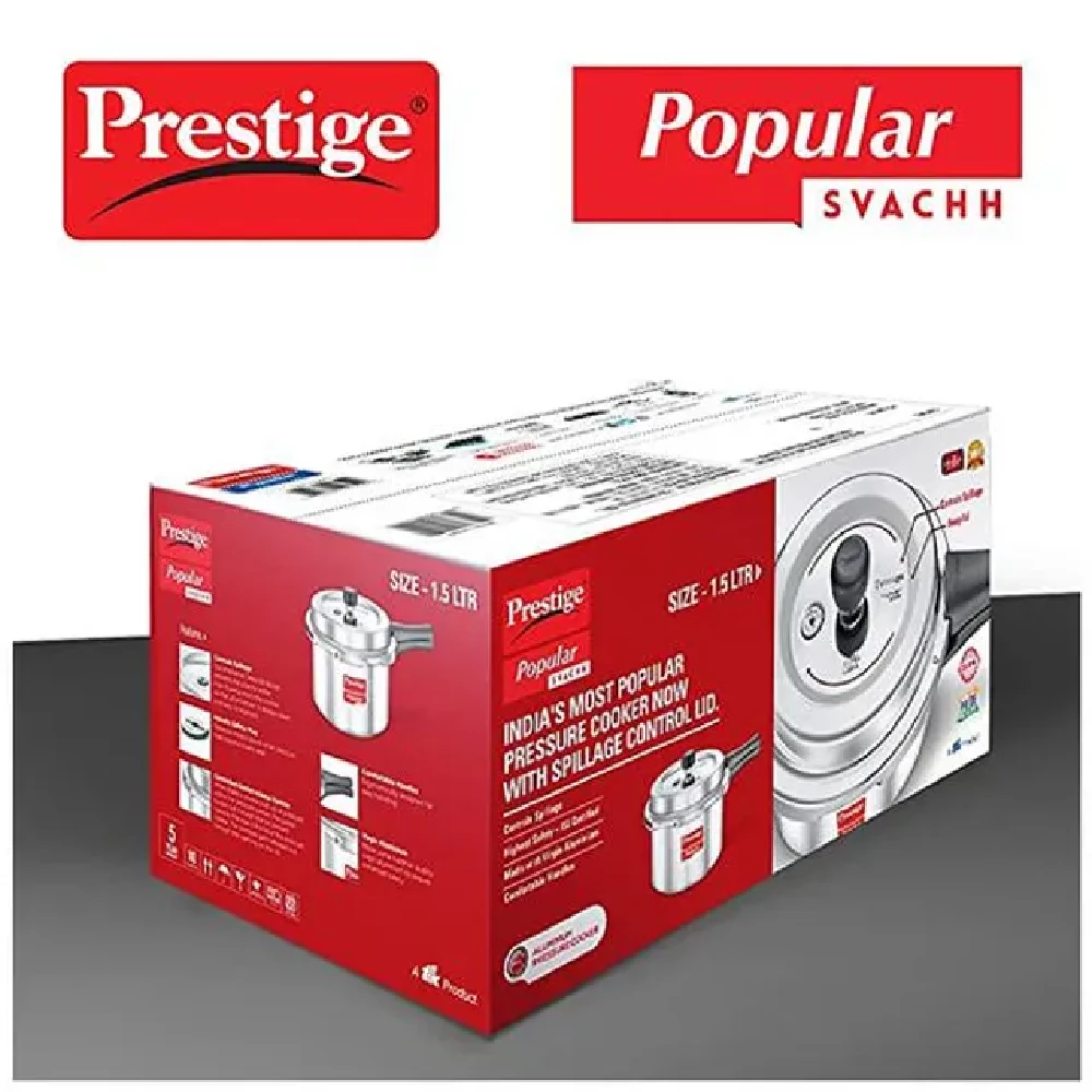 Prestige Popular Svachh Aluminium Outer Lid Pressure Cooker - Image 2