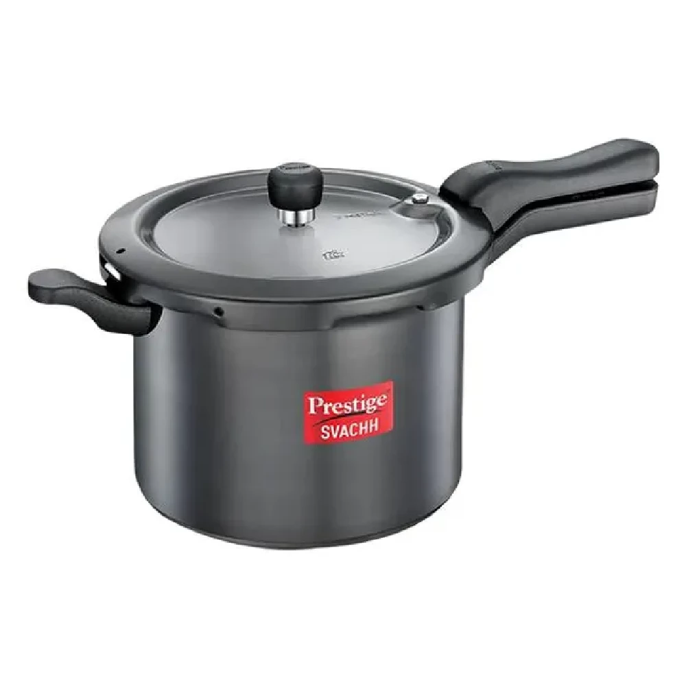 Prestige Svachh Hard Anodised Aluminum Outer Lid Pressure Cooker - Black, 20277 Prestige Svachh Hard Anodised Aluminum Outer Lid Pressure Cooker - Black, 20277--7.5 L