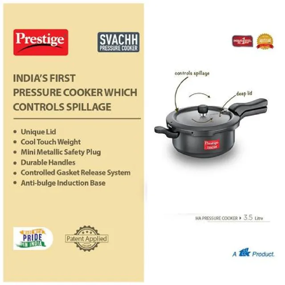 Prestige Svachh Pressure Cooker - Hard Anodised, Induction Base, Durable - Image 3