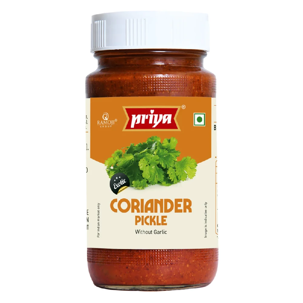 Priya Coriander Pickle Without Garlic Priya Coriander Pickle Without Garlic-Pack Size-300 g