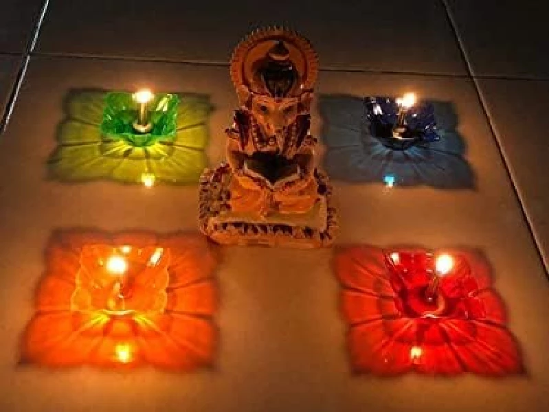 ProKart Latest Designer Transparent 3D Reflection Shadow Diya - Image 2