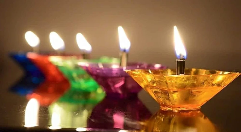 ProKart Latest Designer Transparent 3D Reflection Shadow Diya - Image 3