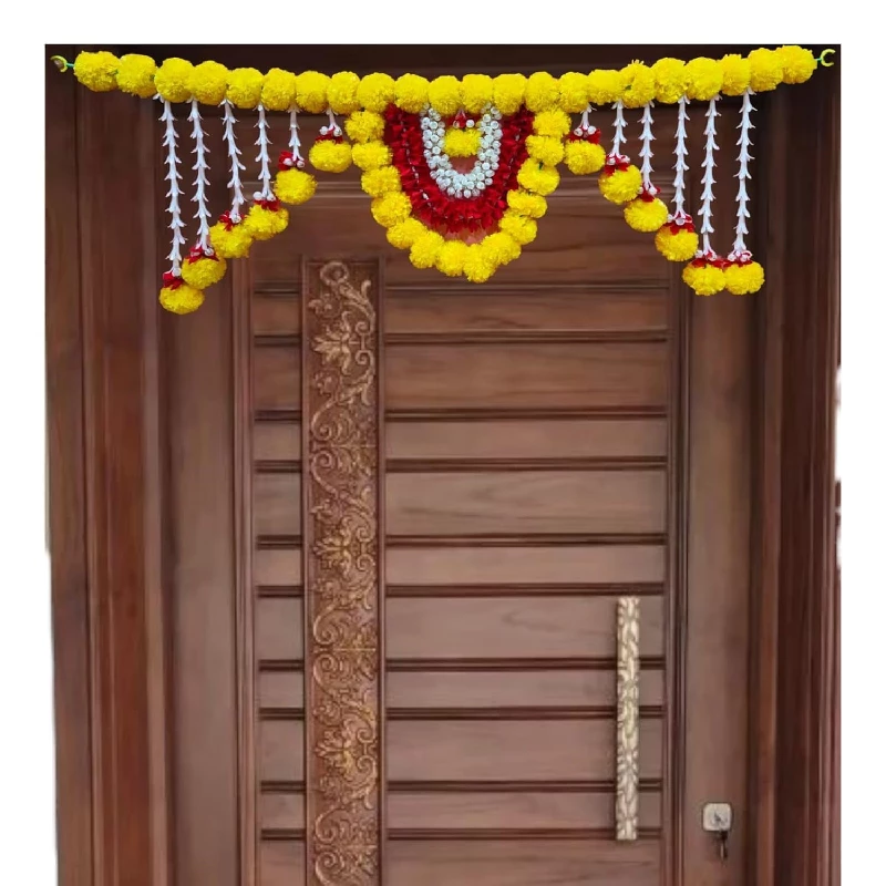 ProKart Premium Artificial Marigold Flowers Garlands Door Hanging Decoration ProKart Premium Artificial Marigold Flowers Garlands Door Hanging Decoration-Model No-DFL-40IN