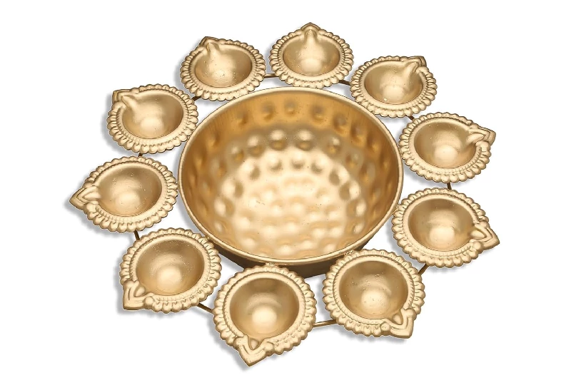 ProKart Premium Copper Gold Metal Decorative Diya - Image 4