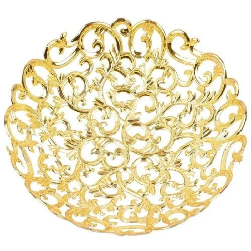 ProKart Premium Golden Plastic Basket with Floral Design - Image 2
