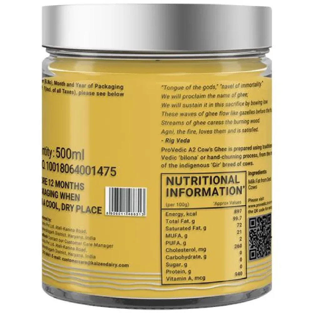 ProVedic A2 Gir Cow's Ghee - Prepared From Bilona Process, Improves Digestion - Image 2