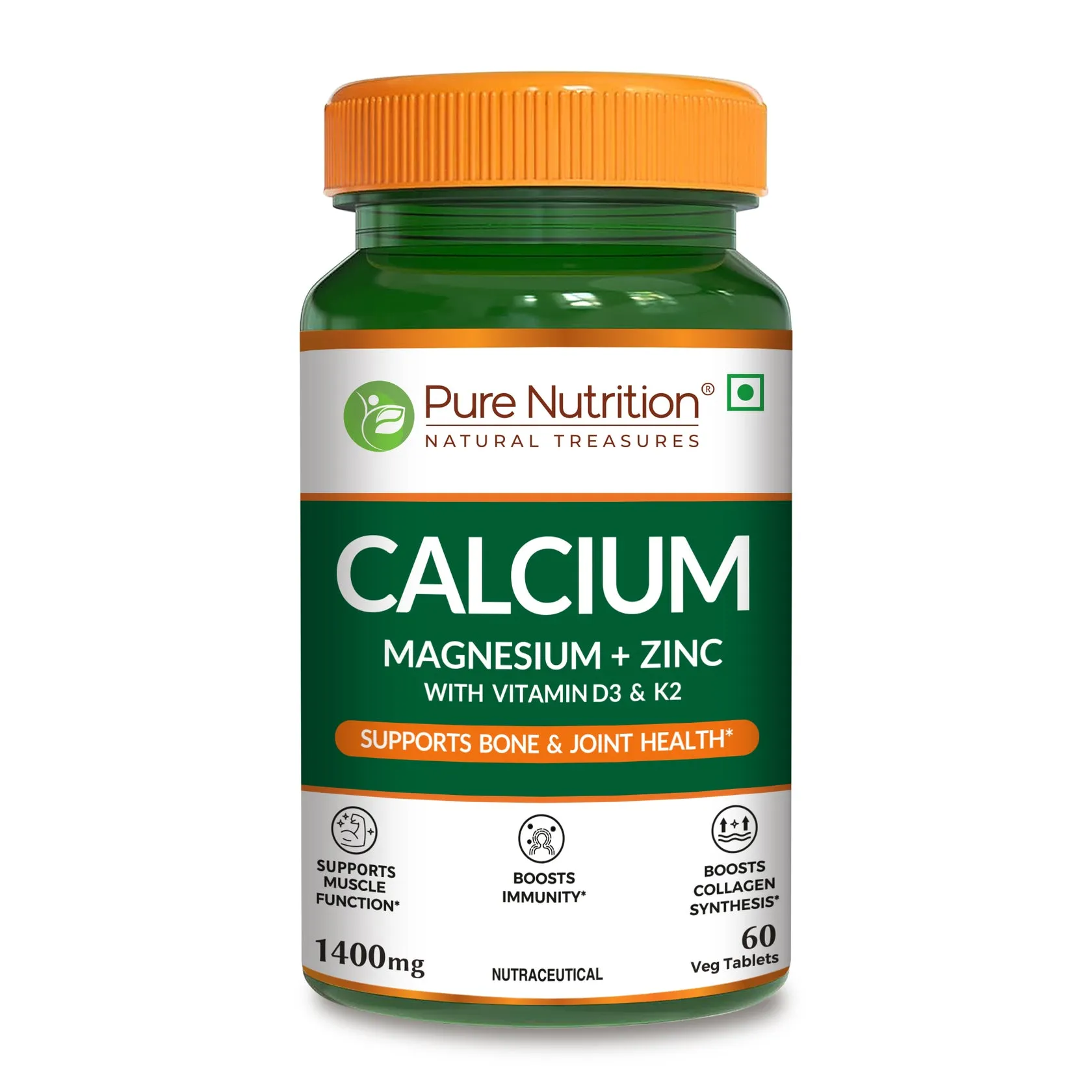 Pure Nutrition Calcium Magnesium + Zinc With Vitamin D3 & K2