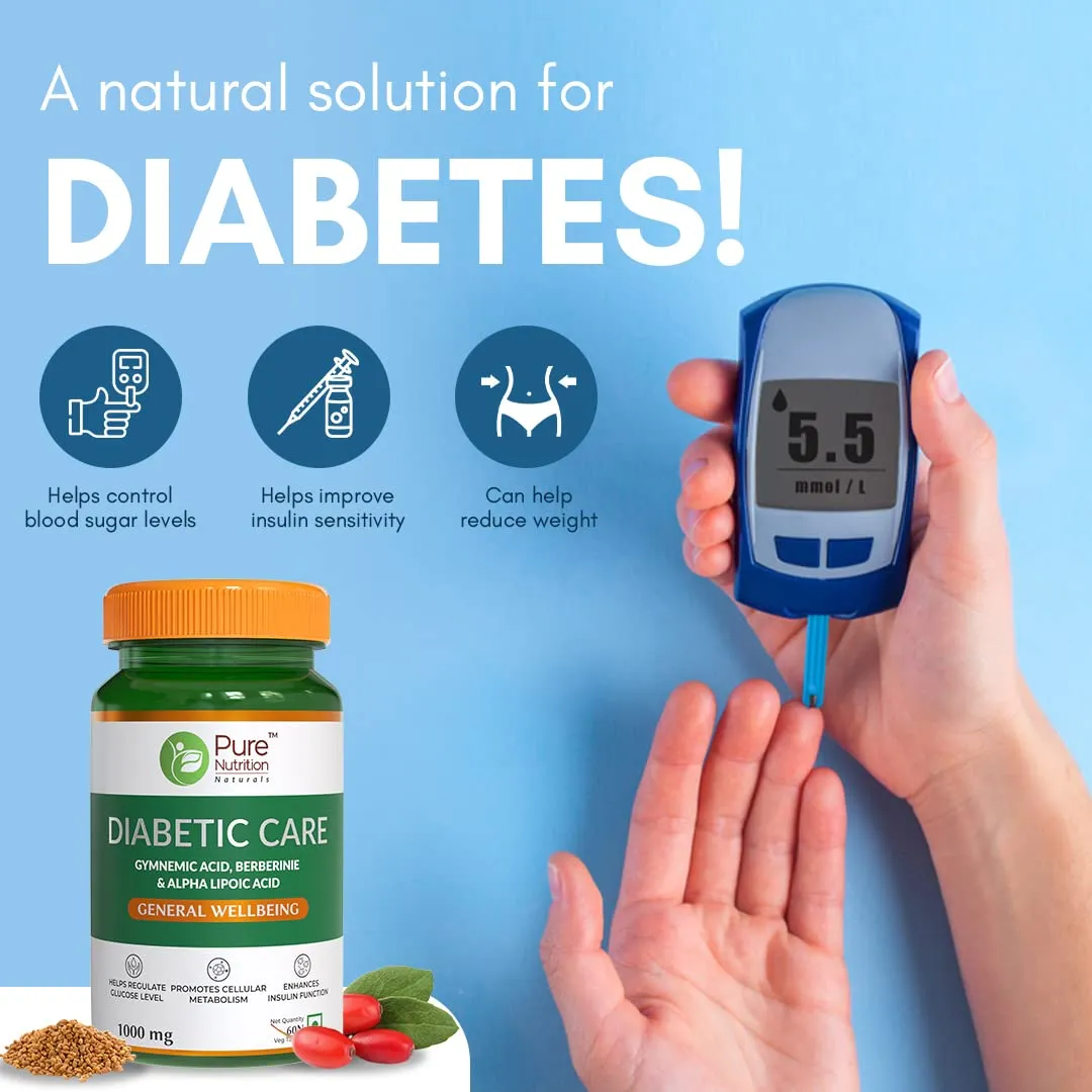 Pure Nutrition Diabetic Care Gymnemic Acid, Berberinie & Alpha Lipoic Acid - Image 3
