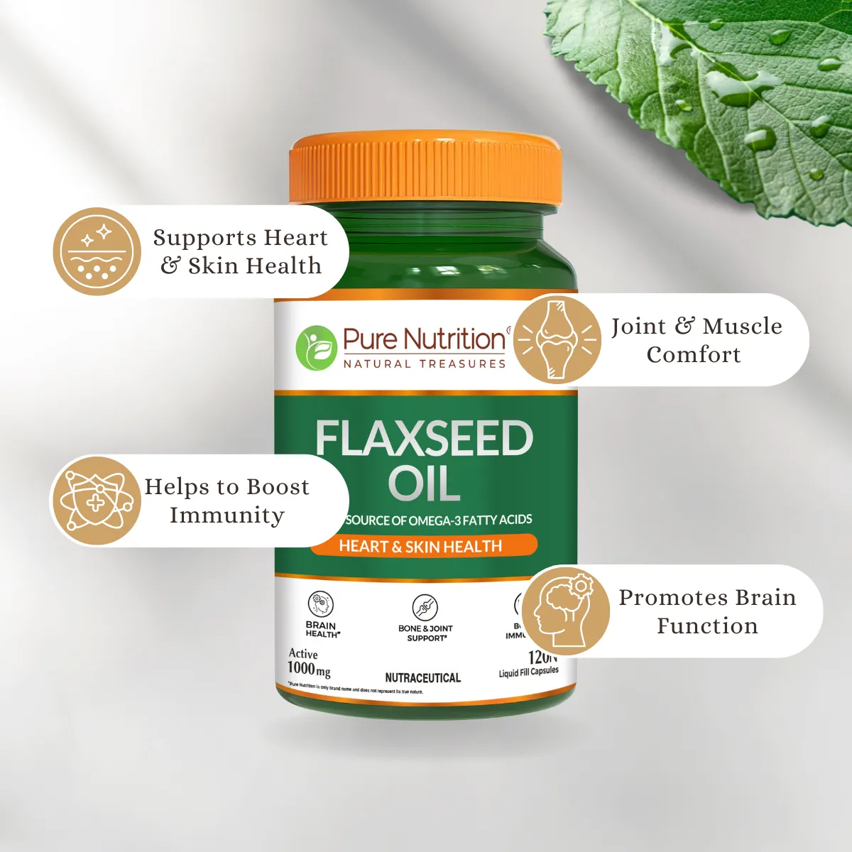 Pure Nutrition Flaxseed Oil Capsules - Image 2