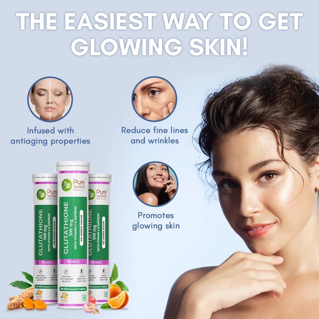 Pure Nutrition Glutathione 500mg With Vitamin C & Saffron - Image 2