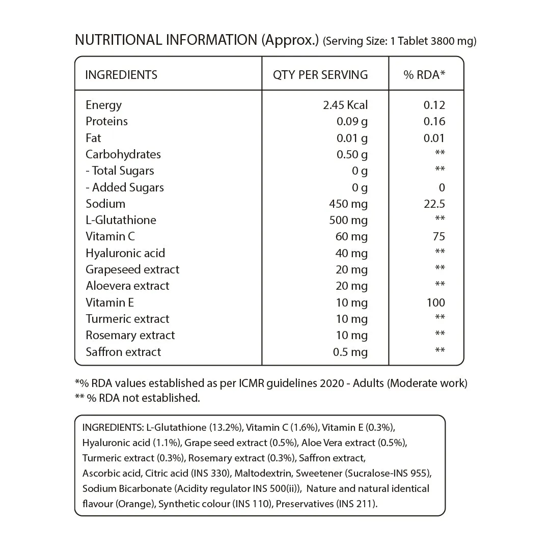 Pure Nutrition Glutathione 500mg With Vitamin C & Saffron - Image 3