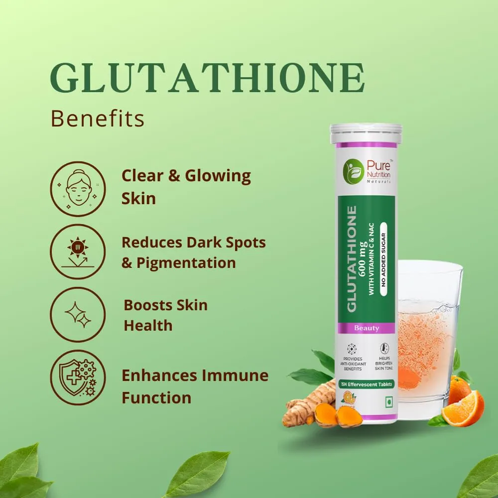 Pure Nutrition Glutathione 600mg With Vitamin C & Saffron