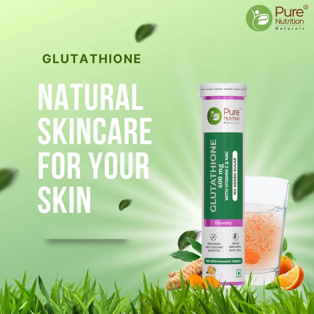 Pure Nutrition Glutathione 600mg With Vitamin C & Saffron