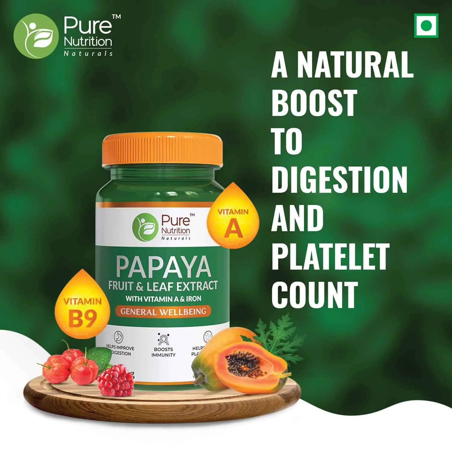 Pure Nutrition Papaya Leaf And Fruit  Extract Tablets - Image 3