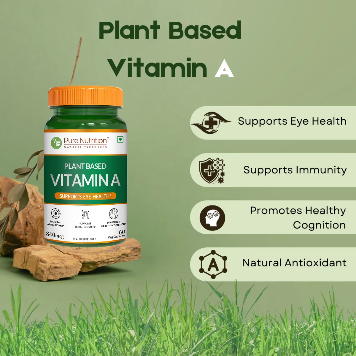 Pure Nutrition Plant Based Vitamin A Capsules - Image 2