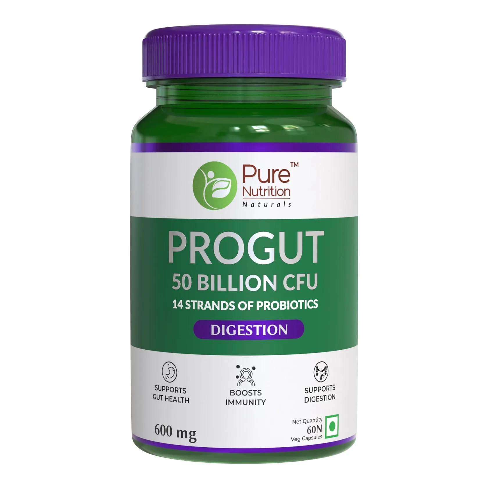 Pure Nutrition Progut 50 Billion Cfu 14 Strands Of Prebiotics