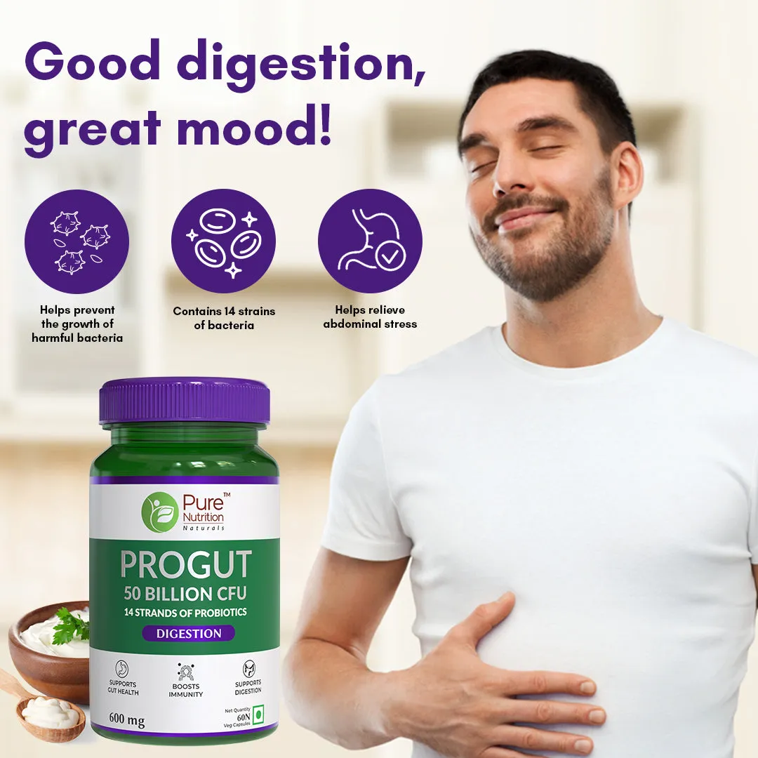 Pure Nutrition Progut 50 Billion Cfu 14 Strands Of Prebiotics - Image 2