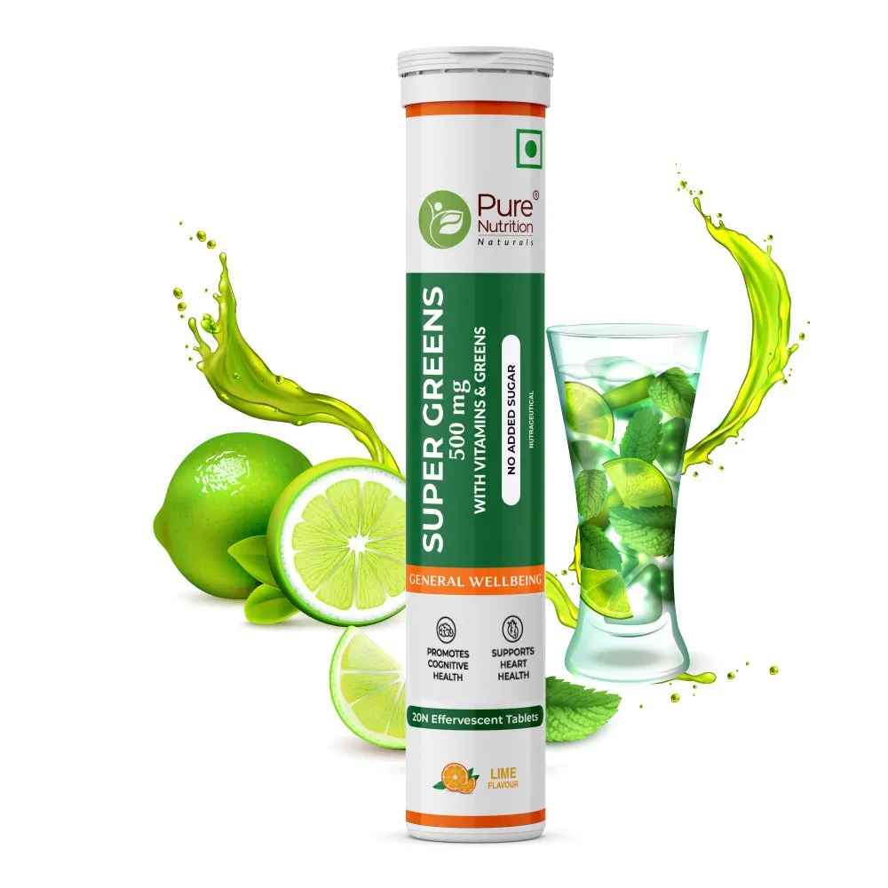 Pure Nutrition Super Greens 500mg With Vitamins & Greens Tablets