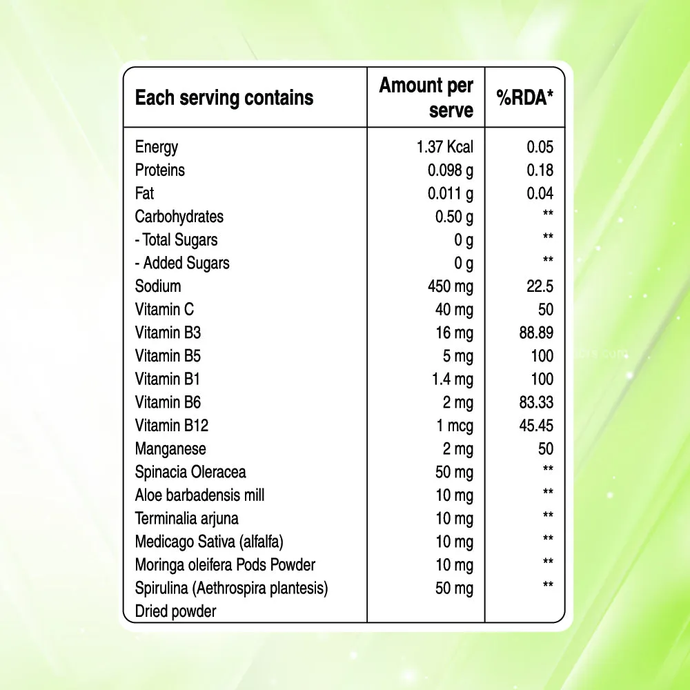 Pure Nutrition Super Greens 500mg With Vitamins & Greens Tablets - Image 2