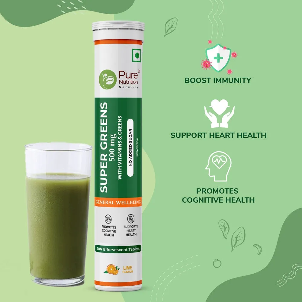 Pure Nutrition Super Greens 500mg With Vitamins & Greens Tablets - Image 3