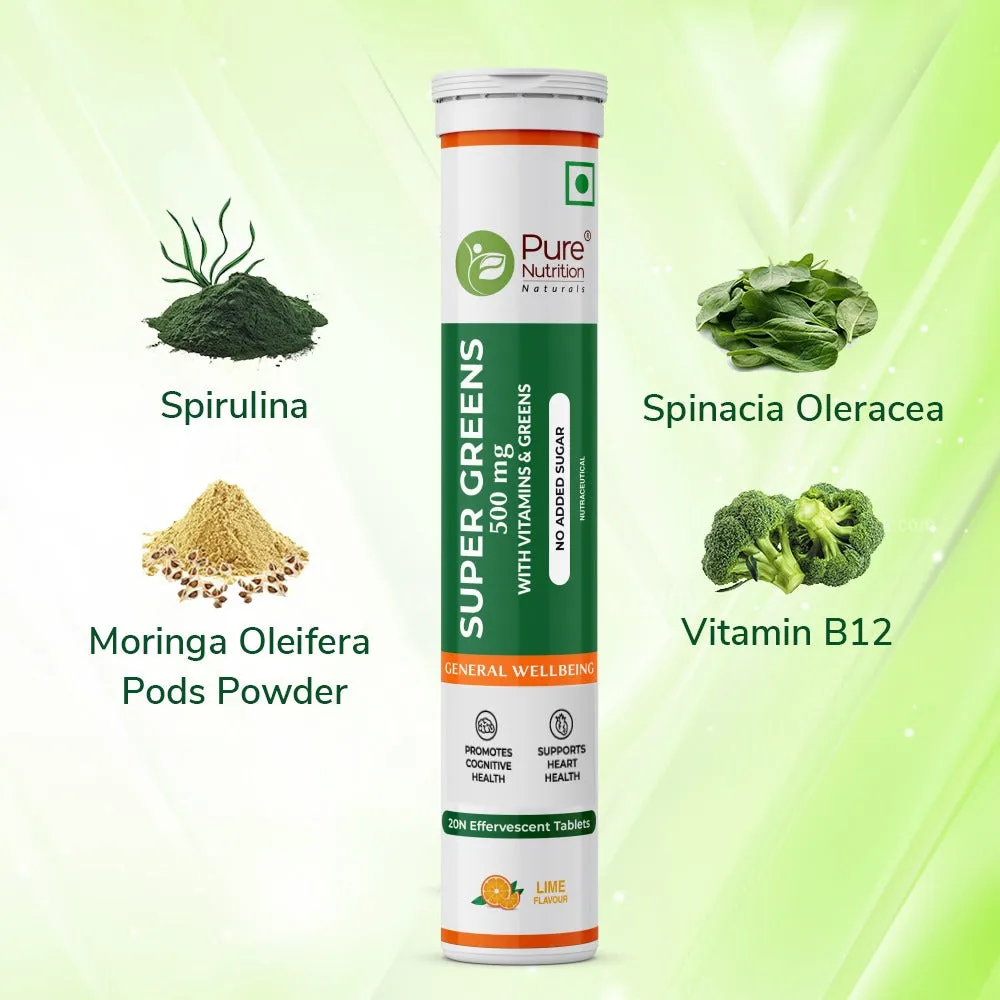 Pure Nutrition Super Greens 500mg With Vitamins & Greens Tablets - Image 4