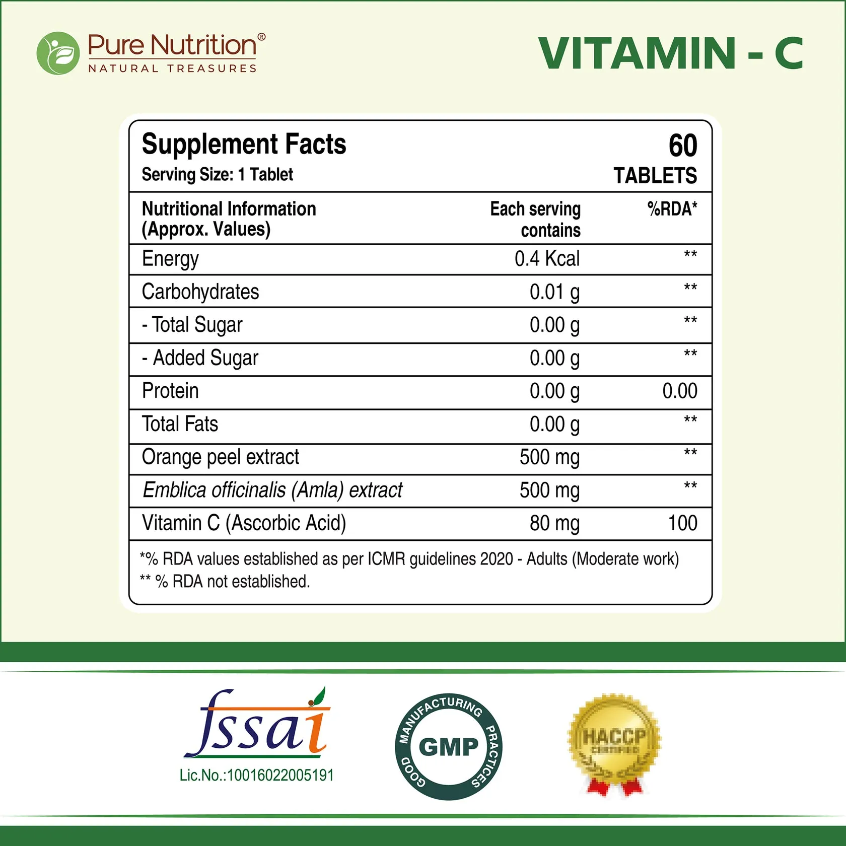 Pure Nutrition Vitamin C Tablets With Orange Peel & Amla Extract For Skin & Immunity - Image 5