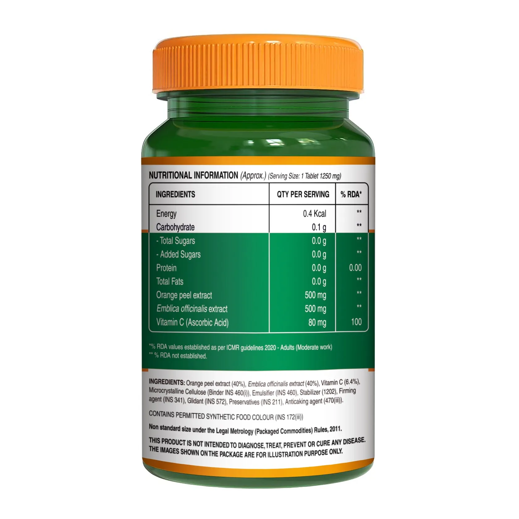 Pure Nutrition Vitamin C Tablets With Orange Peel & Amla Extract For Skin & Immunity - Image 7