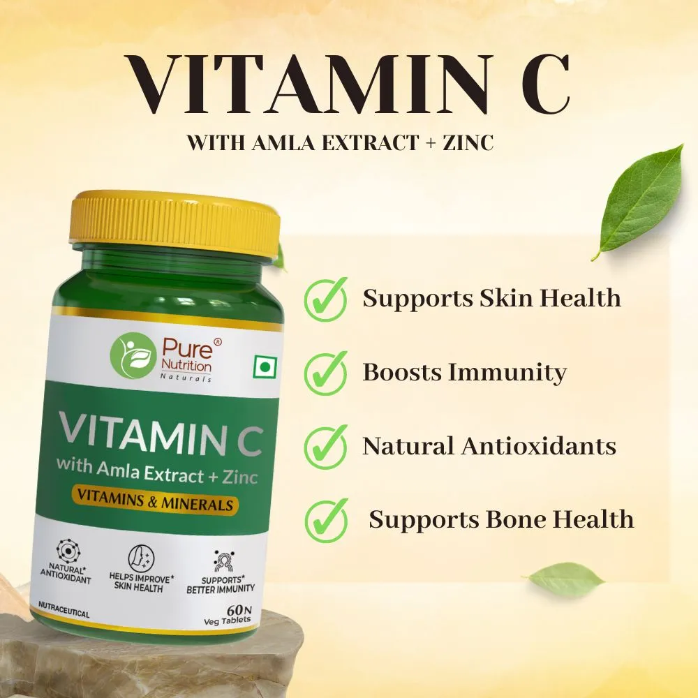 Pure Nutrition Vitamin C With Amla Extract + Zinc Supplement - Image 2