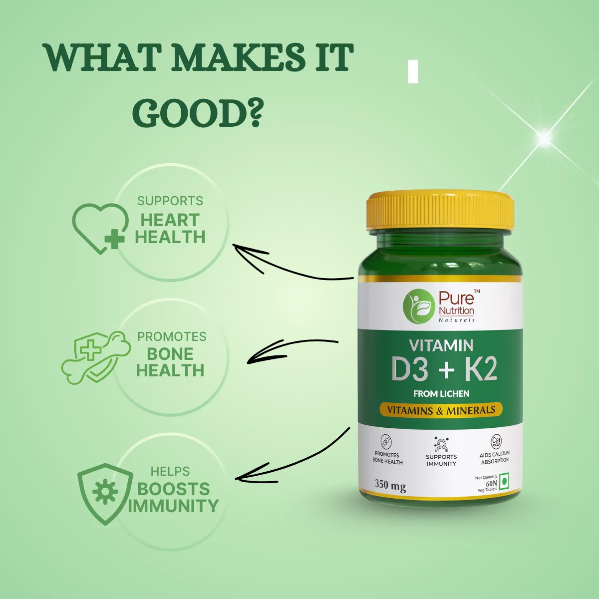 Pure Nutrition Vitamin D3 + K2 From Lichen - Image 8