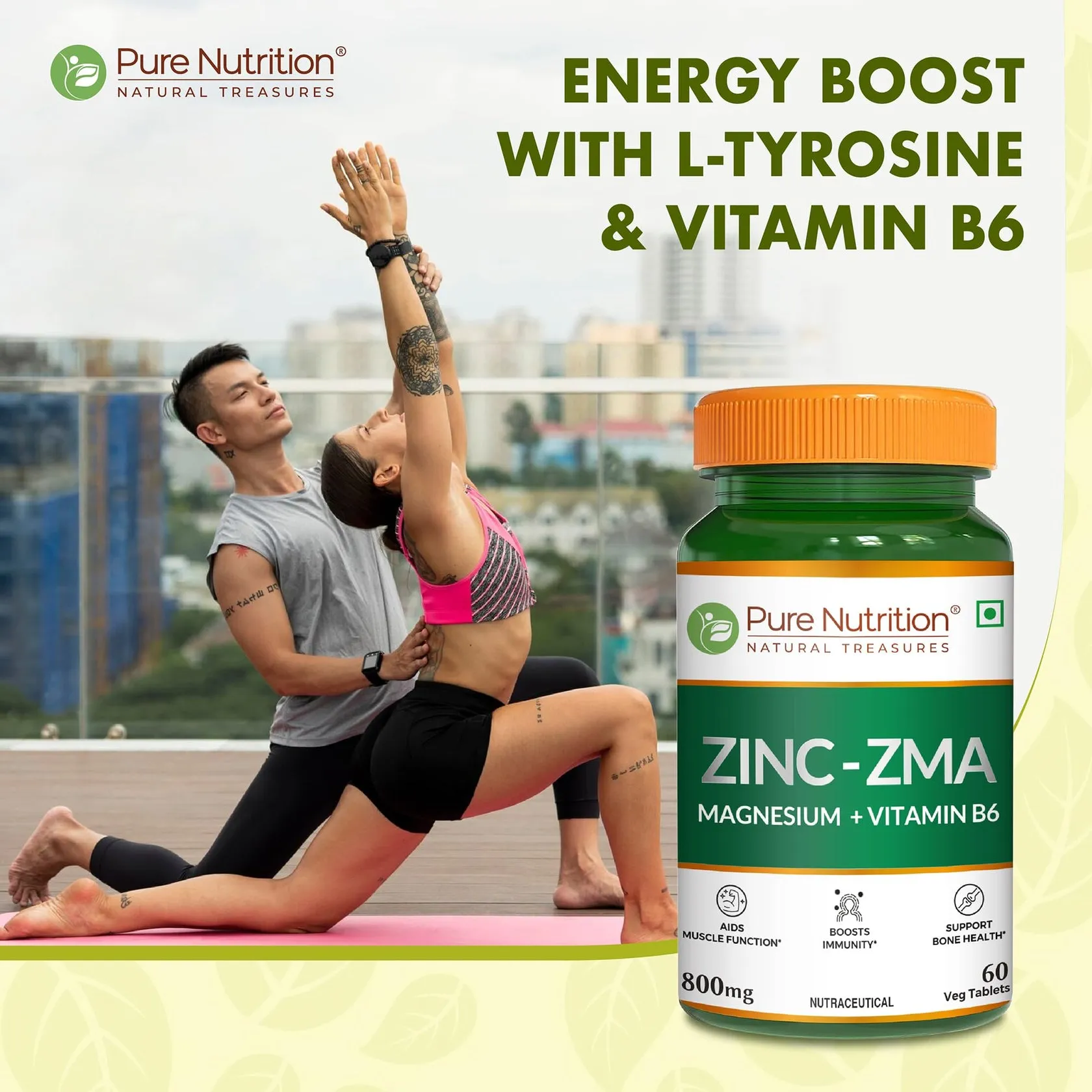 Pure Nutrition Zma Tablets With Zinc, Magnesium & Vitamin B6 - Image 4