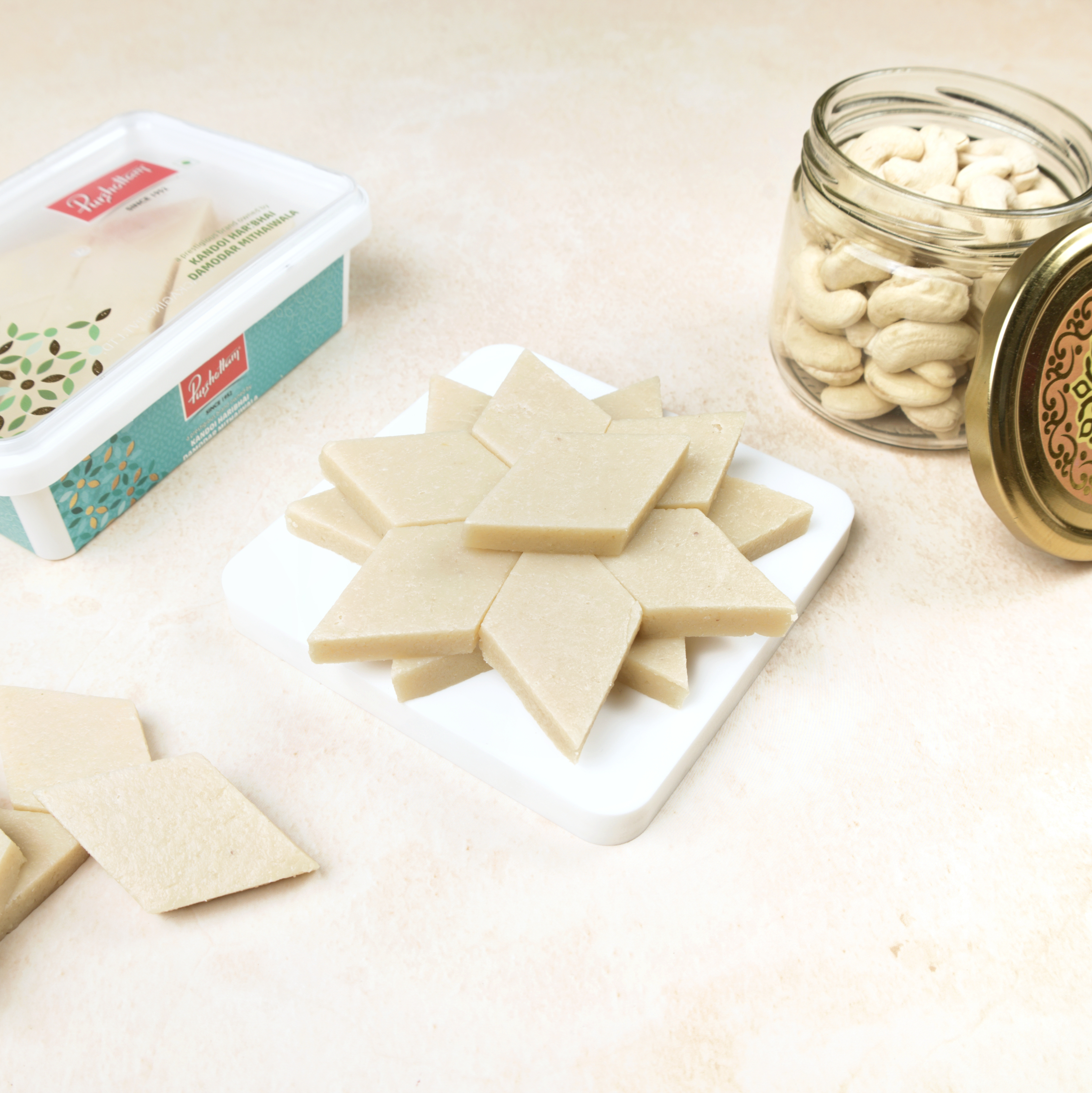 Purshottam Sweets Without Silver Kaju Katli