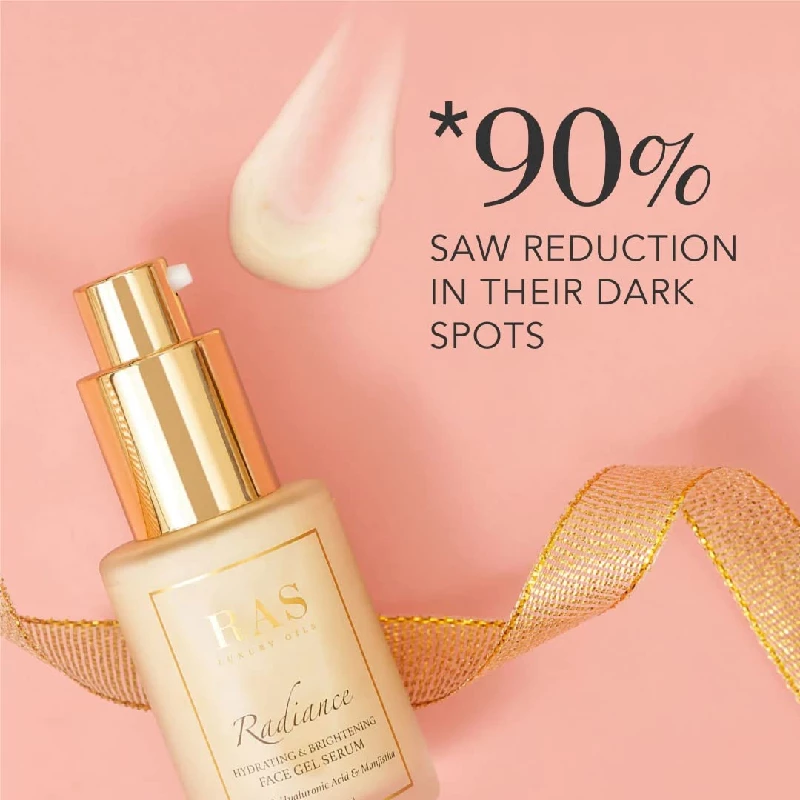 RAS Luxury Oils Radiance 24K Gold Brightening 8 in 1 Face Gel Serum - Image 5