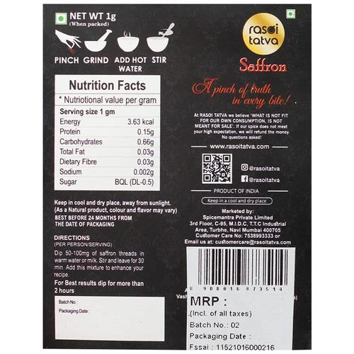 RASOI TATVA Saffron - 100% Natural - Image 2