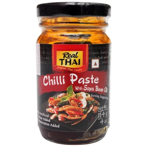 REAL THAI Real Thai Chilli Paste With Soybean Oil - No Artificial Colours & Preservatives REAL THAI Real Thai Chilli Paste With Soybean Oil - No Artificial Colours & Preservatives--114 g