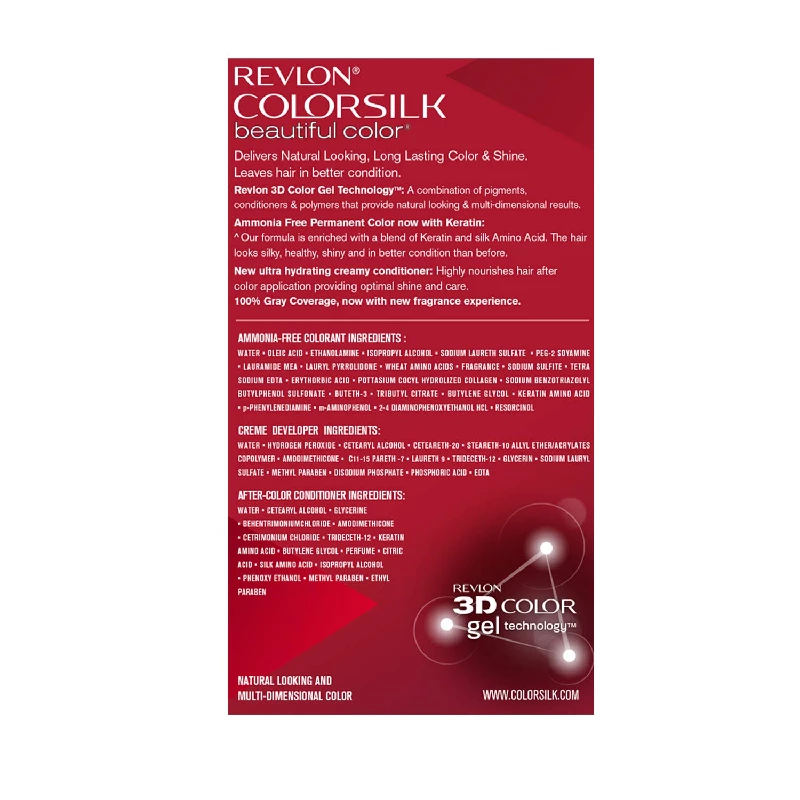 Revlon Color Silk Hair Color 3D Color Gel Technology with Keratin (Medium Golden Brown) - Image 3
